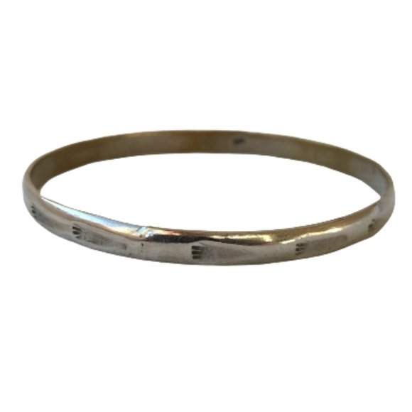 Vintage Silver Animal Paw Boho Bangle Bracelet - Picture 1 of 4